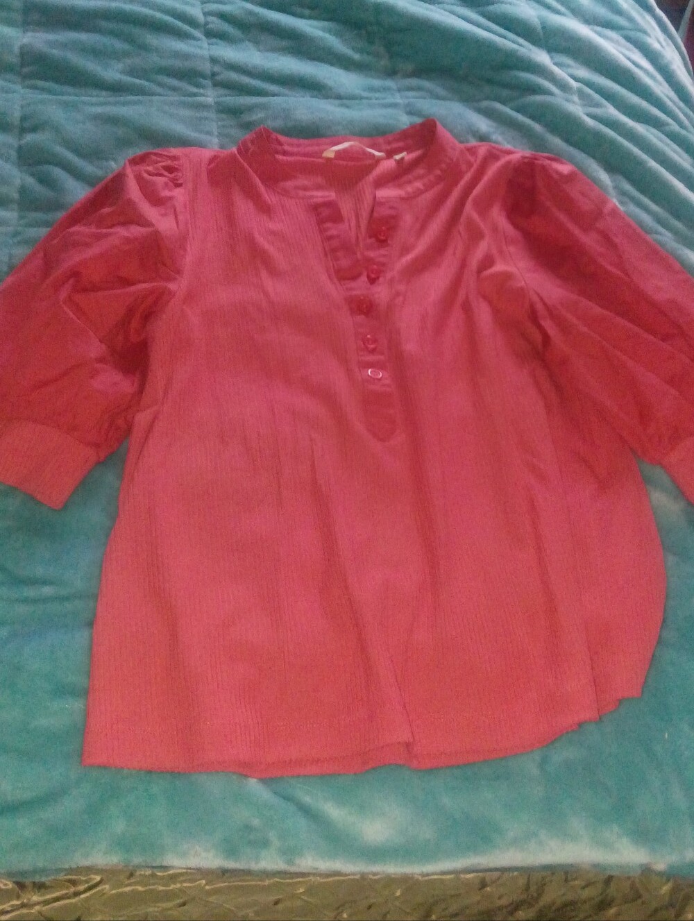 Women's Soft Surroundings Button Henley Blouse